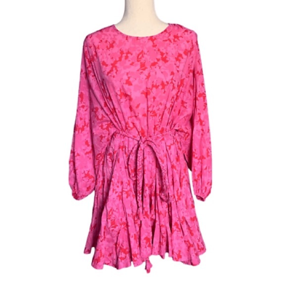 karlie red pink tie waist braided dress - Picture 1 of 3